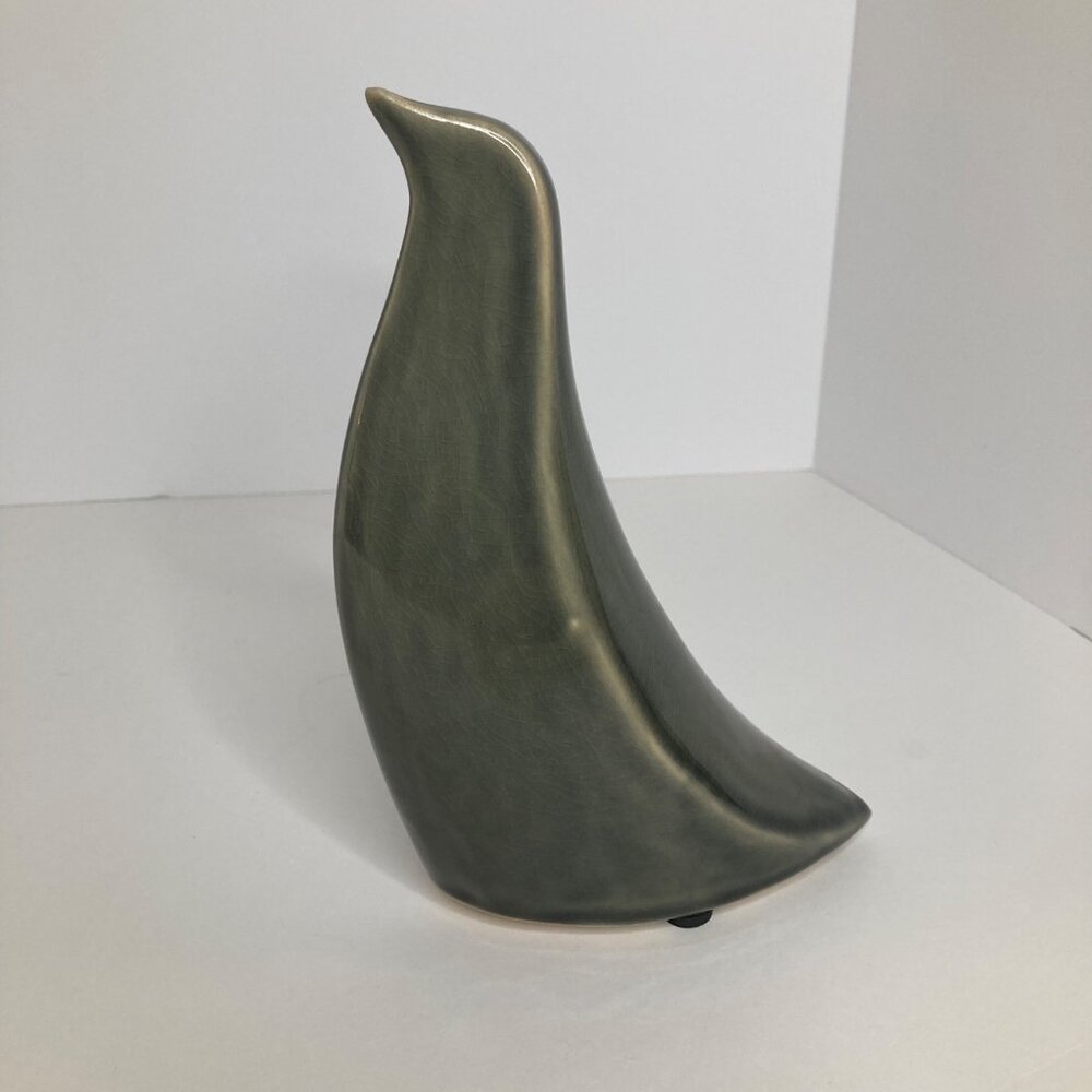 MCM Ceramic Gray Dove Bird Sculpture 6‎ x 8" Crazing